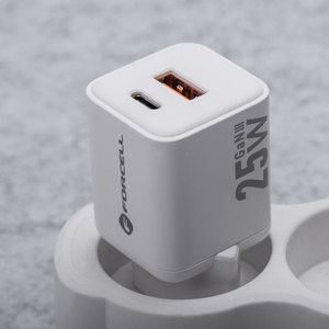 Phone laadija Forcell F-Energy Mini GaN III USB C + USB A QC4.0 PD 25W VT-25B valge 0INT