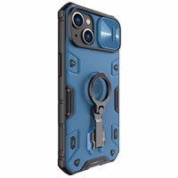 Nillkin CamShield Armor Pro Case iPhone 14 Plus soomustatud kate koos kaamera kaitserõngaga statiiviga sinine