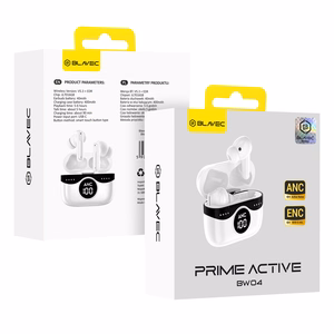 Blavec Bluetooth TWS Kõrvaklapid BW-04 Prime Active ANC+ENC (BW04PA-W) valge