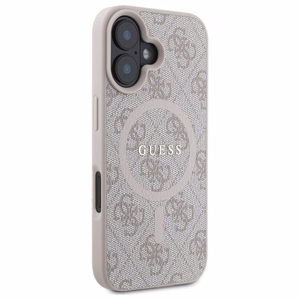 Guess 4G Ring Classic Logo MagSafe iPhone 16 Ümbris - Roosa