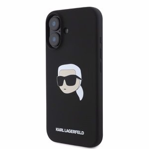 KARL LAGERFELD ümbris jaoks IPHONE 16 compatible with MagSafe KLHMP16SSKHPPLK (Sil KL Head Print) must