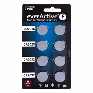 8 liitiumaku komplekt everActive 4 x CR2032, 2 x CR2025, 2 x CR2016
