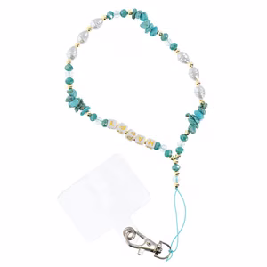 HAPPY Phone lanyard, Phone pendant / cord length 44cm (22cm in the loop) / on hand - lite sinine