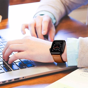 TECH-PROTECT LEATHERFIT APPLE WATCH 4 / 5 / 6 / 7 / 8 / 9 / SE / ULTRA 1 / 2 (42 / 44 / 45 / 49 MM) PRUUN