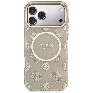 Guess IML Peony Dot MagSafe Ümbris for iPhone 17 Pro Max - beež