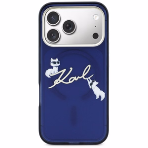 Karl Lagerfeld IML Choupettes Karl Script Logo MagSafe Ümbris for iPhone 17 Pro Max - sinine