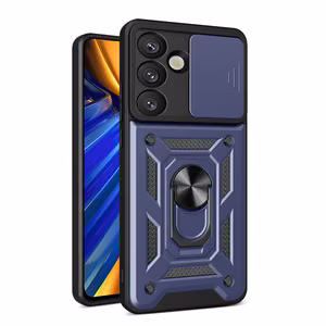 Hybrid Armor Camshield with Camera Cover and Metal Ring jaoks Samsung Galaxy S25 - sinine
