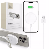 Tech-Protect QI15W-A33 Induktiivne Laadija koos MagSafe and Alus koos USB-A / USB-C Kaabel - valge