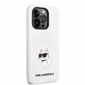 Karl Lagerfeld KLHMP14XSNCHBCH iPhone 14 Pro Max 6.7" hardcase valge/valge Silicone Choupette MagSafe