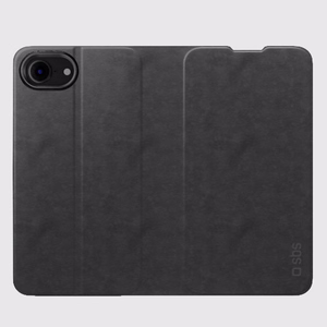 SBS Wallet Smooth ümbris koos klapiga iPhone 16e / 17e jaoks - must