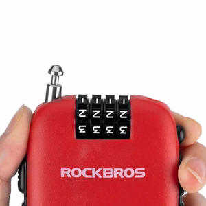 Rockbros 32420981001 jalgrattalukk sissetõmmatava trossiga, punane