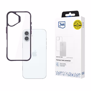 3mk Satin Armor Ümbris+ lilla jaoks Apple iPhone 16 Plus - läbipaistev