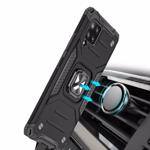 Wozinsky Ring Armor Case Kickstand Tough Rugged Cover for Samsung Galaxy A42 5G sinine