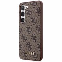 Guess GUHCS23SG4GFBR S23 S911 brown/brown hard ümbris 4G Metal kuldne Logo