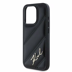 Karl Lagerfeld Diagonal Quilted Script ümbris jaoks iPhone 15 Pro - must