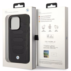 Ümbris BMW BMHMP14L22RPSK iPhone 14 Pro 6.1" must/must Leather Seats Pattern MagSafe