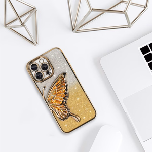 Tel Protect Butterfly Water Ümbris jaoks Iphone 16e kuldne