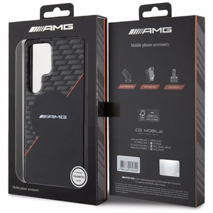 AMG Double Layer Rhombs MagSafe Ümbris jaoks Samsung Galaxy S25 Ultra - must/punane