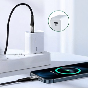 USB kaabel Joryoom S-1224K2 must Type-C / Lightning 120cm (kuni 20W)
