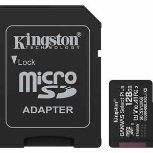 Kingston mälukaart 128GB microSDXC Canvas Select Plus Gen3 150MB/s A1 Card + Adapter