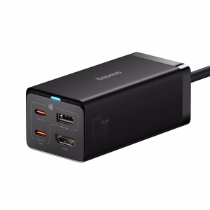 Baseus fast laadija GaN5 Pro HUB HDMI 2 x USB-C / USB-A / HDMI 4K 30Hz 1.5m must + USB-C kaabel - USB-C 100W 40Gb/s (USB4) 1m (CCGP110201)