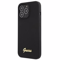 Guess GUHMP13LLSLMGBK iPhone 13 Pro / 13 6.1" must/must hardcase Silikoonist Script Gold Logo MagSafe