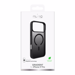 Чехол Puro Gradient TPU совместимый с MagSafe для iPhone 17 Pro - чёрный