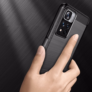 Carbon Case flexible case cover Xiaomi Redmi Note 11 Pro+ 5G (China) / 11 Pro 5G (China) / Mi11i HyperCharge / Poco X4 NFC black