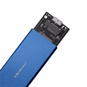 Qoltec 51832 korpus | M.2 SSD | SATA | NGFF | USB 3.0 | Super speed 5Gb/s | 2TB | sinine