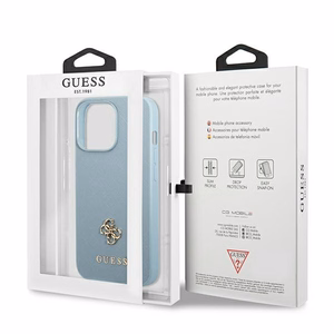 Guess Saffiano 4G Small Metal Logo чехол для iPhone 13 Pro / 13 - синий