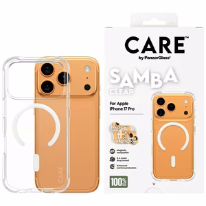 CARE by PanzerGlass Fashionable Samba Ümbris w. Valge MagSafe jaoks iPhone 17 Pro - Läbipaistev