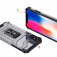 Crystal Ring Case Kickstand Tough Rugged Cover iPhone XS Max punane