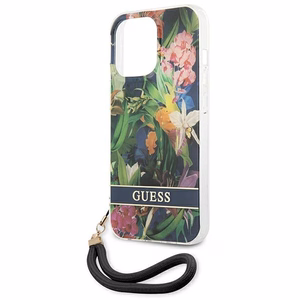 Guess GUHCP13LHFLSB iPhone 13 Pro / 13 6.1" синий/синий жёсткий чехол Flower Strap