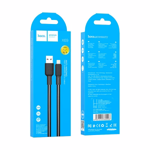 Кабель USB A to Lightning Hoco 2,4A 1 м X69 чёрно-белый