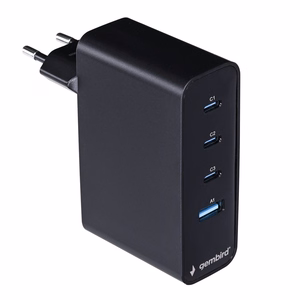 Gembird TA-UC-PDQC100LCD-01-BK mobiilseadme laadija sülearvuti, nutitelefon must AC kiirlaadimine siseruumidesse