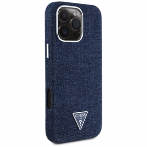 Guess Denim Triangle Logo MagSafe iPhone 16 Pro Max Ümbris - Sinine