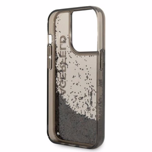 Karl Lagerfeld Liquid Glitter Elong ümbris jaoks iPhone 14 Pro Max - must