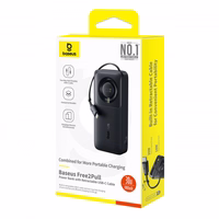 Akupank Baseus "Free2Pull" must 10000mAh 30W (PD) + sisseehitatud "Type-C" kaabel