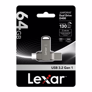 MEMORY DRIVE FLASH USB3.1 64GB/D400 LJDD400064G-BNQNG LEXAR