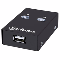 Manhattan USB-A Automatic Sharing Switch, 2x USB-B Ports, 480 Mbps (USB 2.0), Dual Control (Auto-Sensing or Manual), Bus Powered, Hi-Speed USB, inc 1x 1.5m USB-A to USB-B cable, must, Three Year Warranty