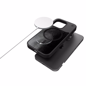 STM Relax Sand MagSafe ümbris seadmele iPhone 15 Pro, must ja hall