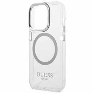 Guess GUHMP14LHTRMS iPhone 14 Pro 6.1" hõbedane/hõbedane hard ümbris Metal Outline Magsafe