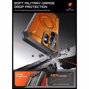 Supcase Unicorn Beetle Pro Mag MagSafe 2-komplektiline ümbris Samsung Galaxy S26 Ultra jaoks - must ja oranž