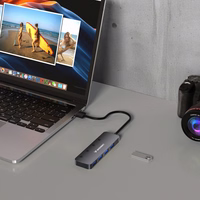 USB-A Hub Wozinsky WHS080YSS 4 x USB-A 3.0 with individual switches, aluminum, with 30 cm kaabel - hall