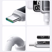 USB-kaabel Joyroom S-A55 USB-A ja USB-C 66W 1.2m valge