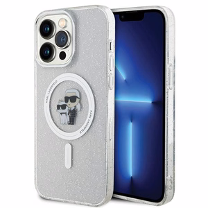 Karl Lagerfeld KLHMP14XHGKCNOT Karl & Choupette Glitter ümbris seadmele iPhone 14 Pro Max 6.7", MagSafe'iga, läbipaistev