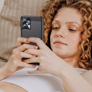 Carbon Ümbris jaoks Motorola Moto G13 flexible silicone carbon cover must