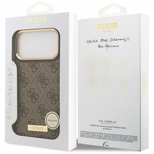 Guess 4G Logo Plate MagSafe Ümbris jaoks iPhone 17 Pro Max - Brown