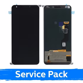 LCD Ekraan Ühildub Google Pixel 3A XL Must Koos Frame (Service Pack)