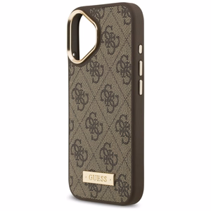 Guess 4G Logo Plate MagSafe ümbris jaoks iPhone 17 brown